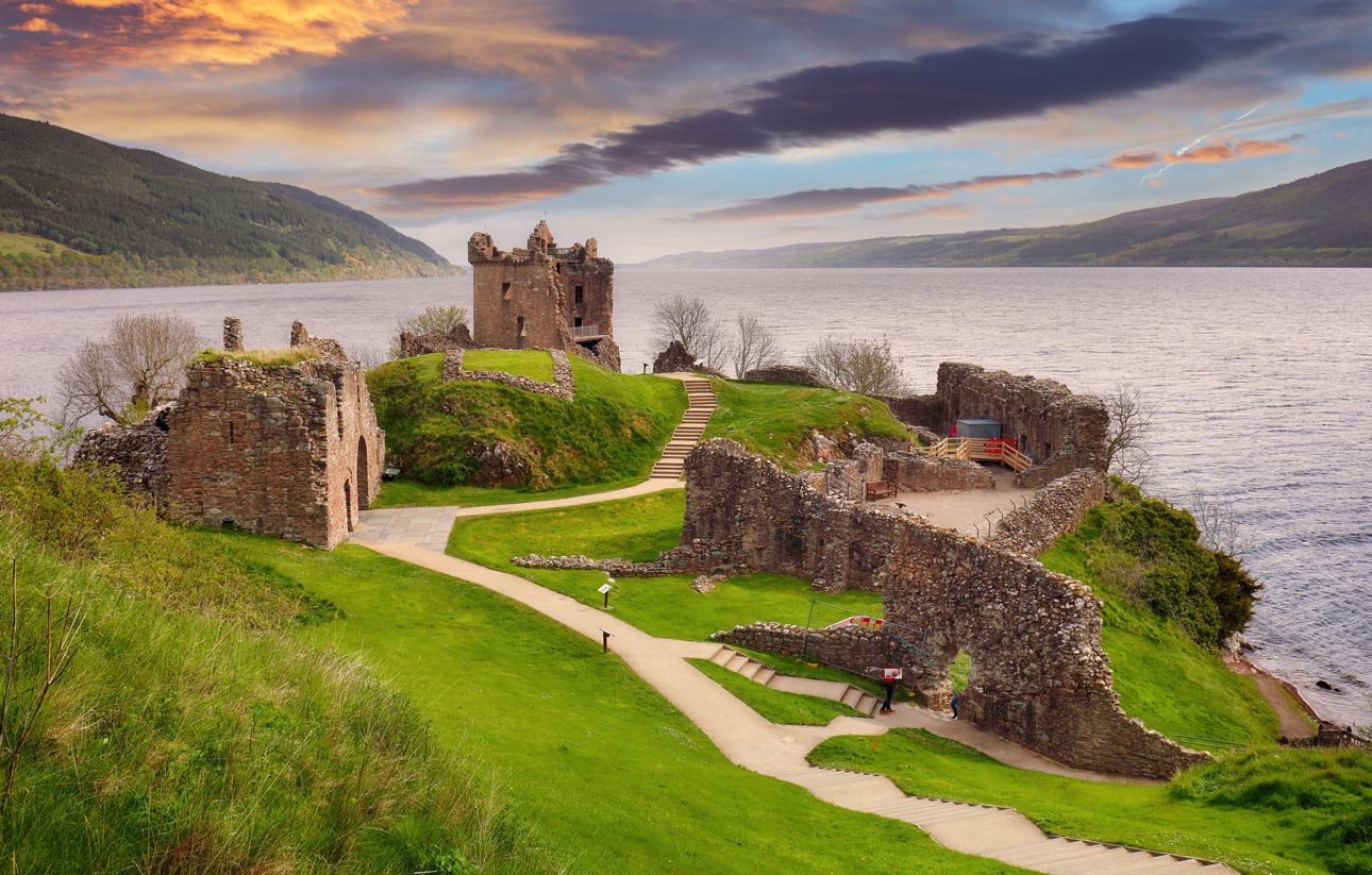 Sunset over Urquhart Castle, Loch Ness, Scotland